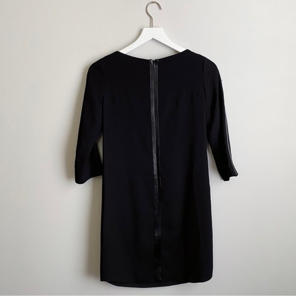 Vince Leather Strapping Long Sleeves Shift Dress - Picture 3 of 7